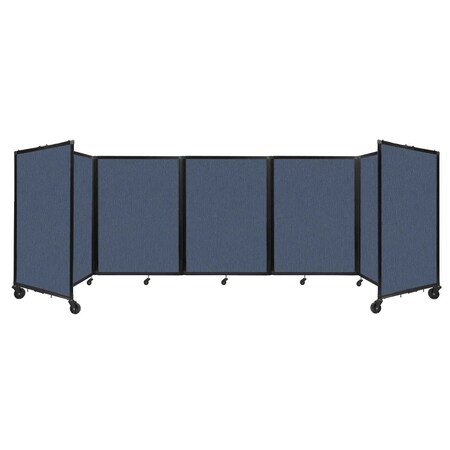 Versare Room Divider 360 Folding Portable Partition 14' x 4' Ocean Fabric 1148515